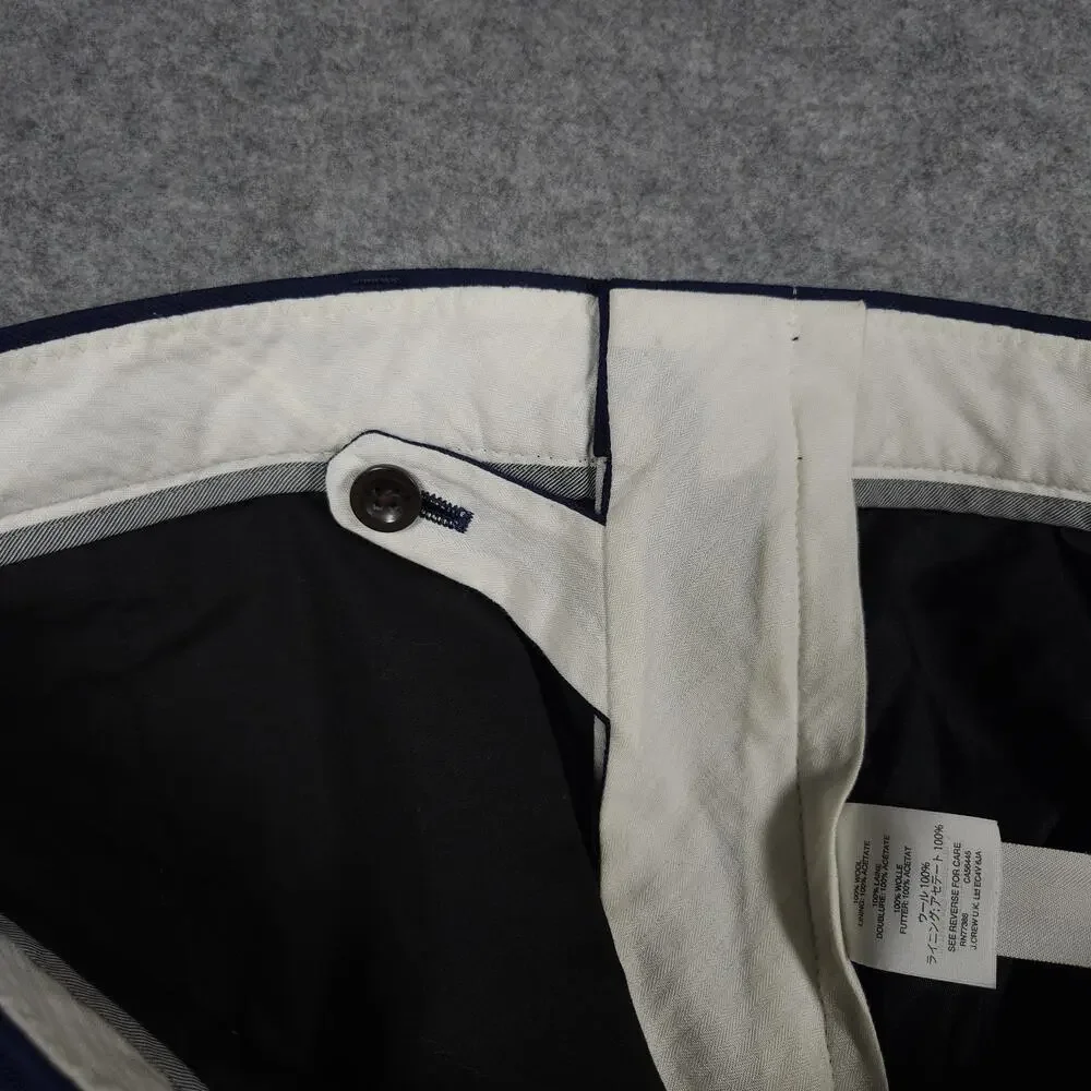 J Crew Bowery Slim Fit Pants Mens Blue 100% Wool 34x32 Office Classic Navy